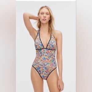 J. Crew RickRack Halter One Piece Swimsuit. New. Size 10. Liberty Margaret Annie